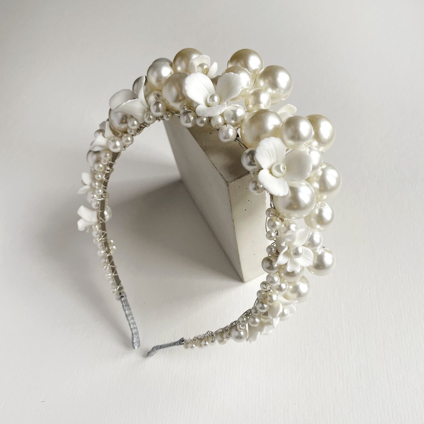 DARLA | Statement Pearl Crown of bubble pearls and flowers
