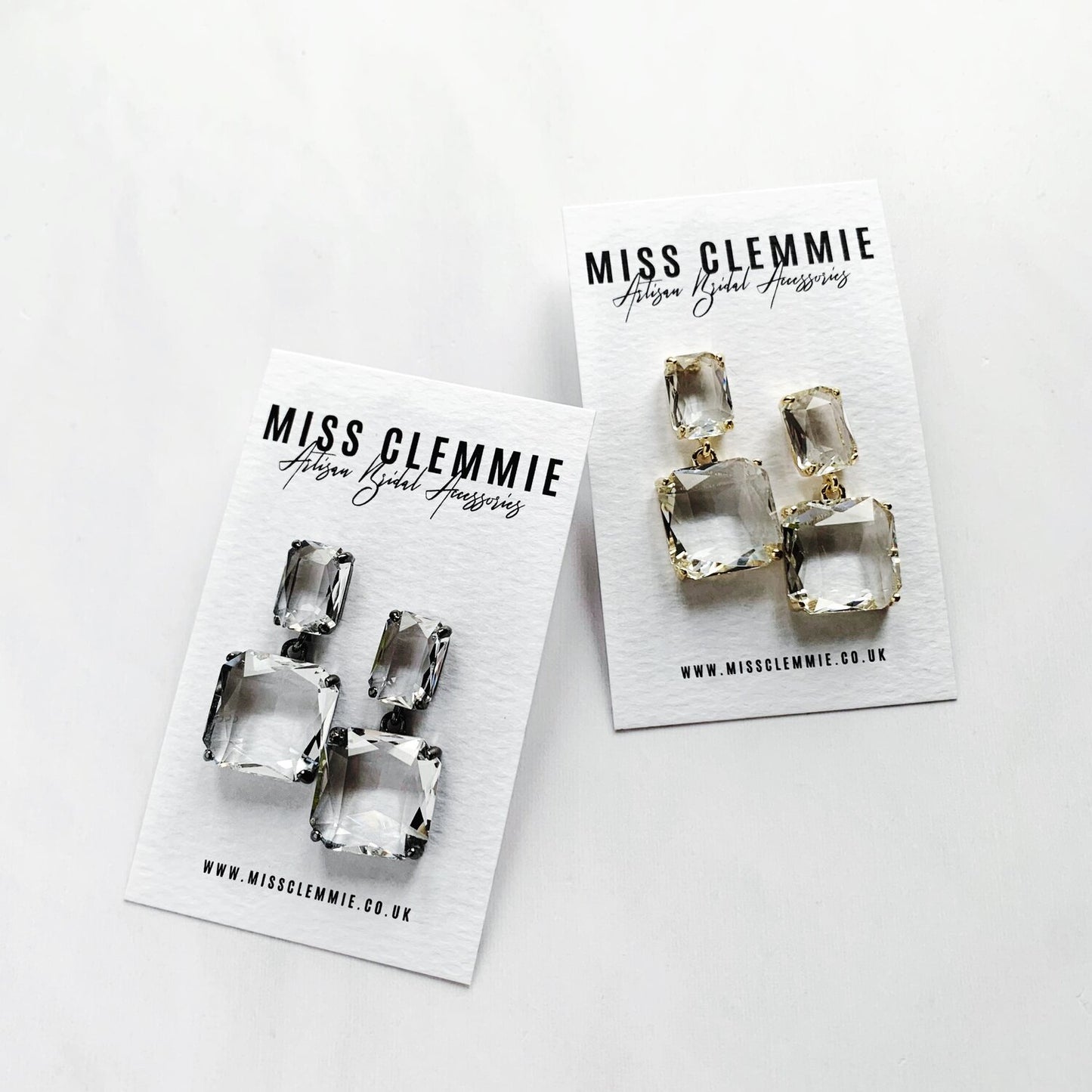FITZROY | Statement Bridal Earrings of statement glass chips