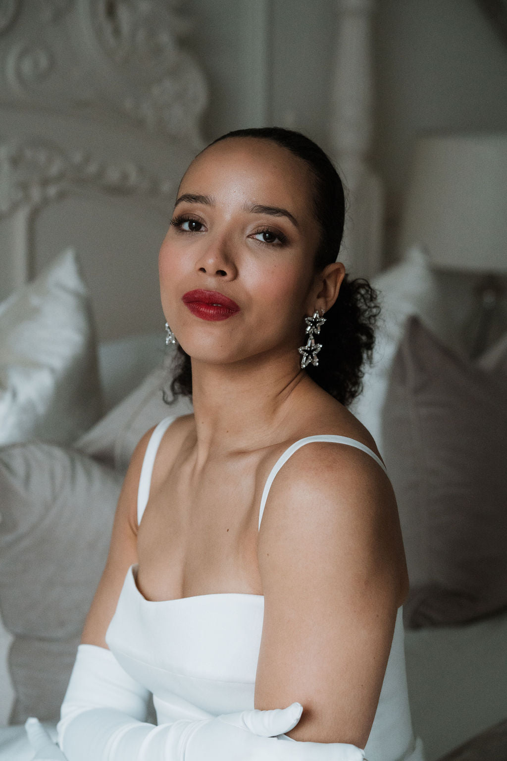 SUPERSTAR | Statement Bridal Earrings silver and crystal