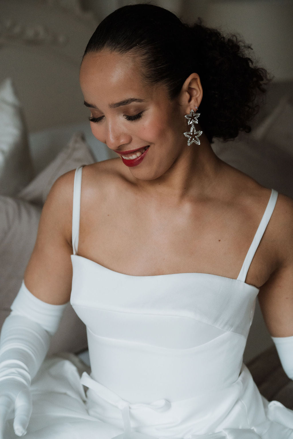 SUPERSTAR | Statement Bridal Earrings silver and crystal