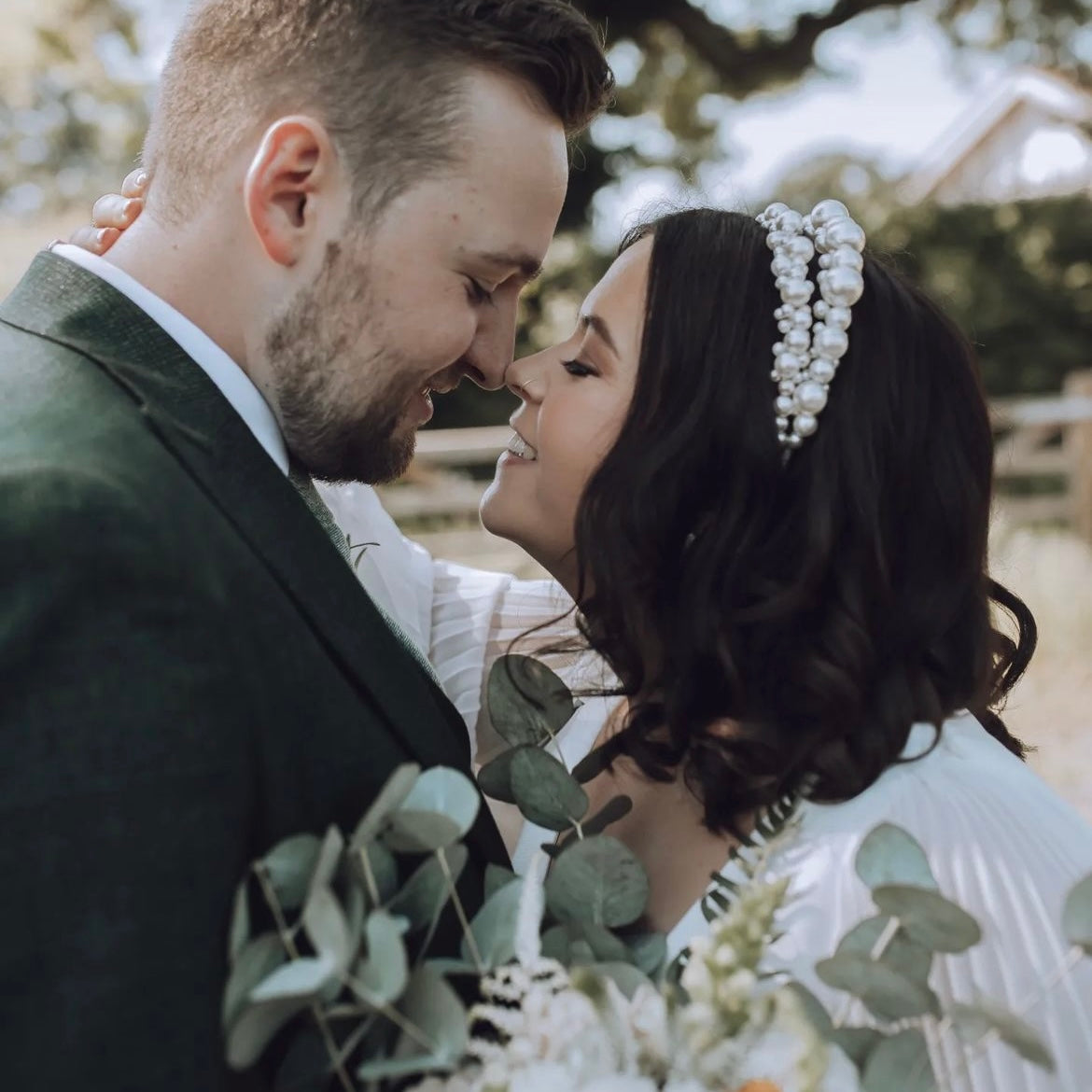 ELLA | double band Pearl Bridal Crown, a statement piece
