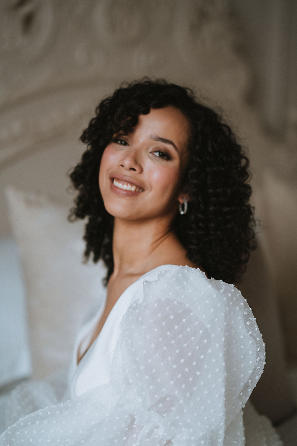 EDISON | Bridal Hoop Earrings with crystal chip details