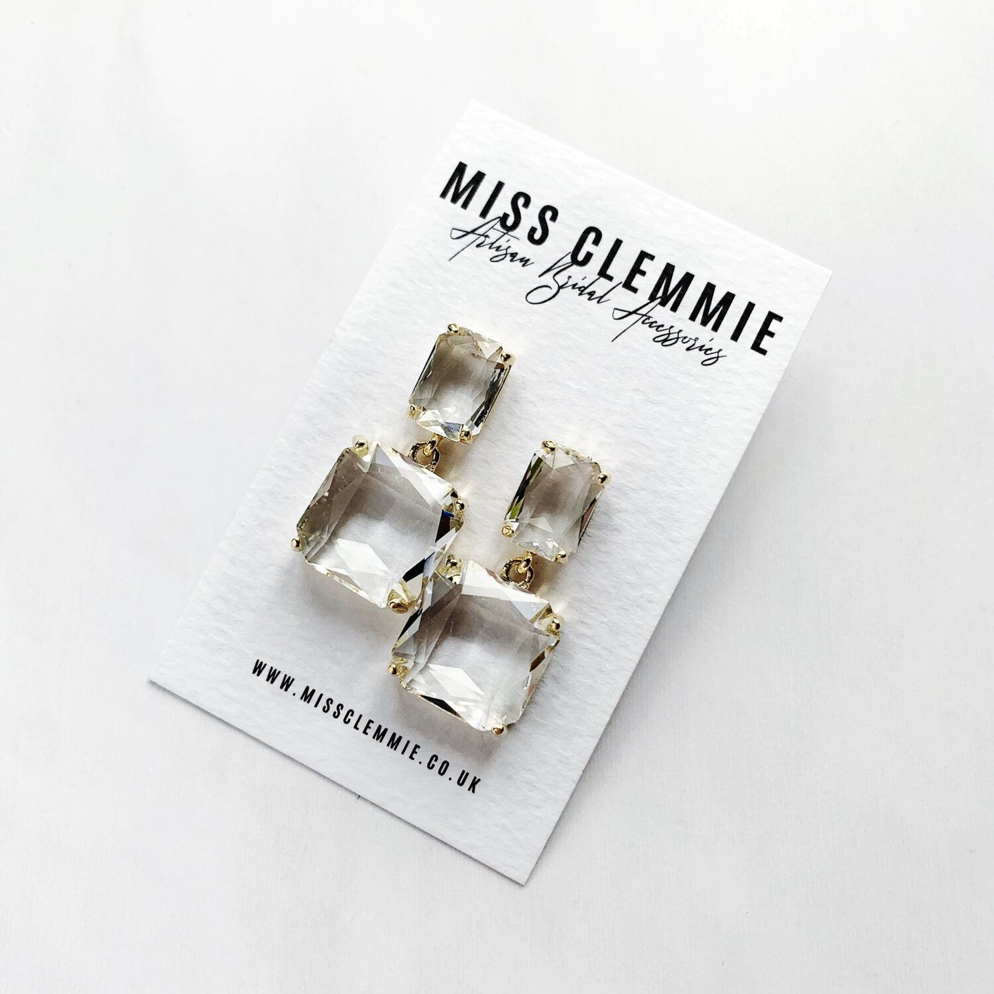 FITZROY | Statement Bridal Earrings of statement glass chips