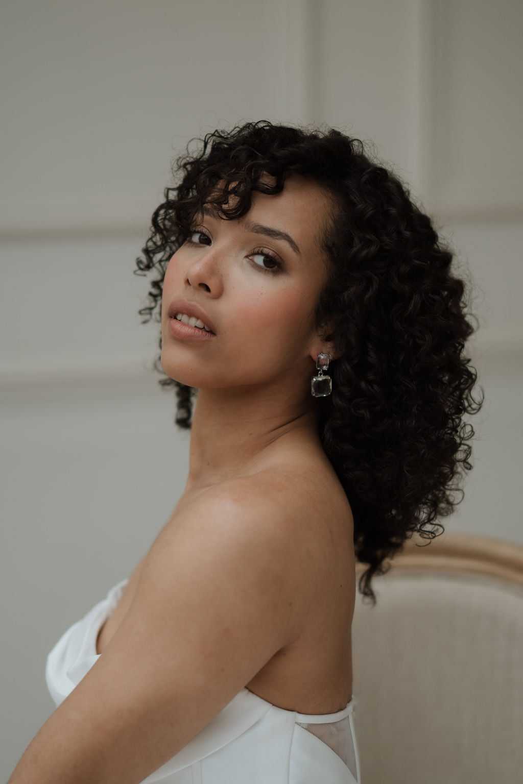FITZROY | Statement Bridal Earrings of statement glass chips