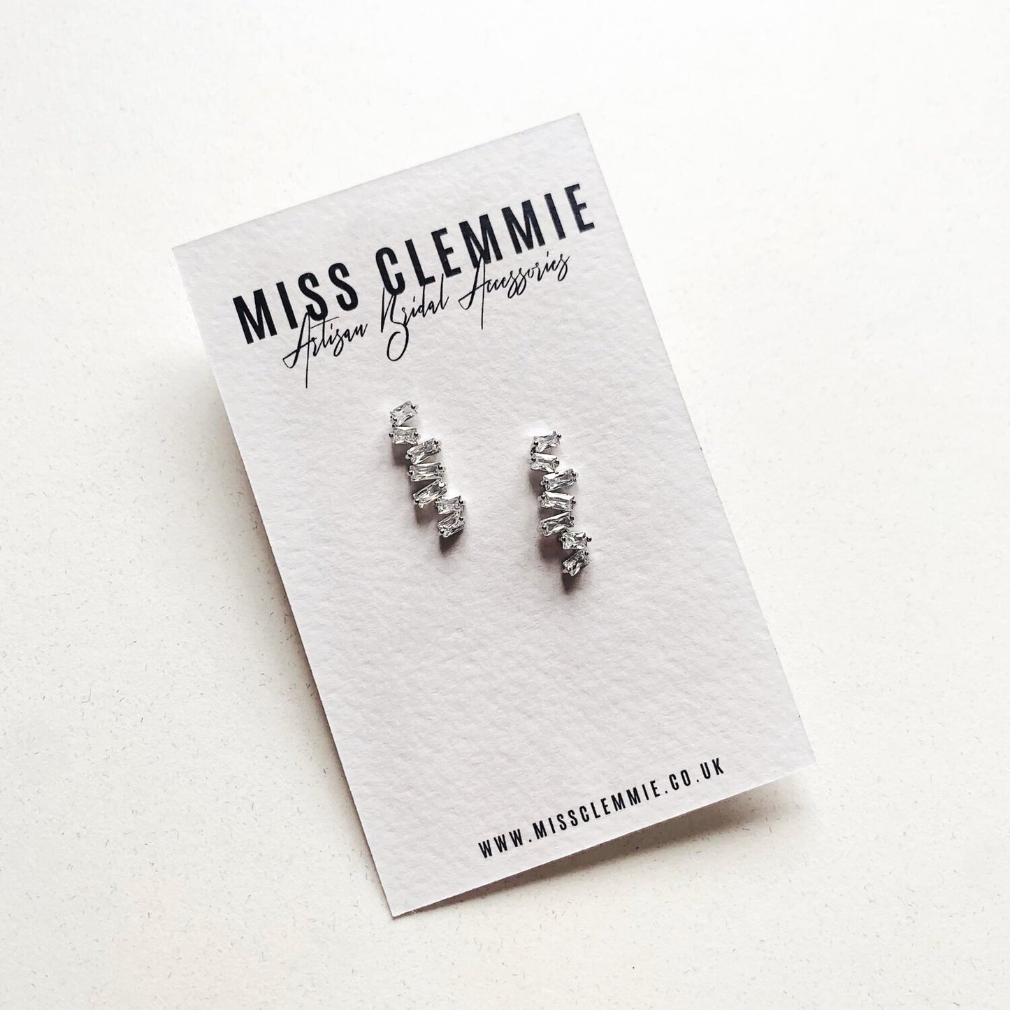 ZETTER | Simple Bridal Earrings with crystal chips