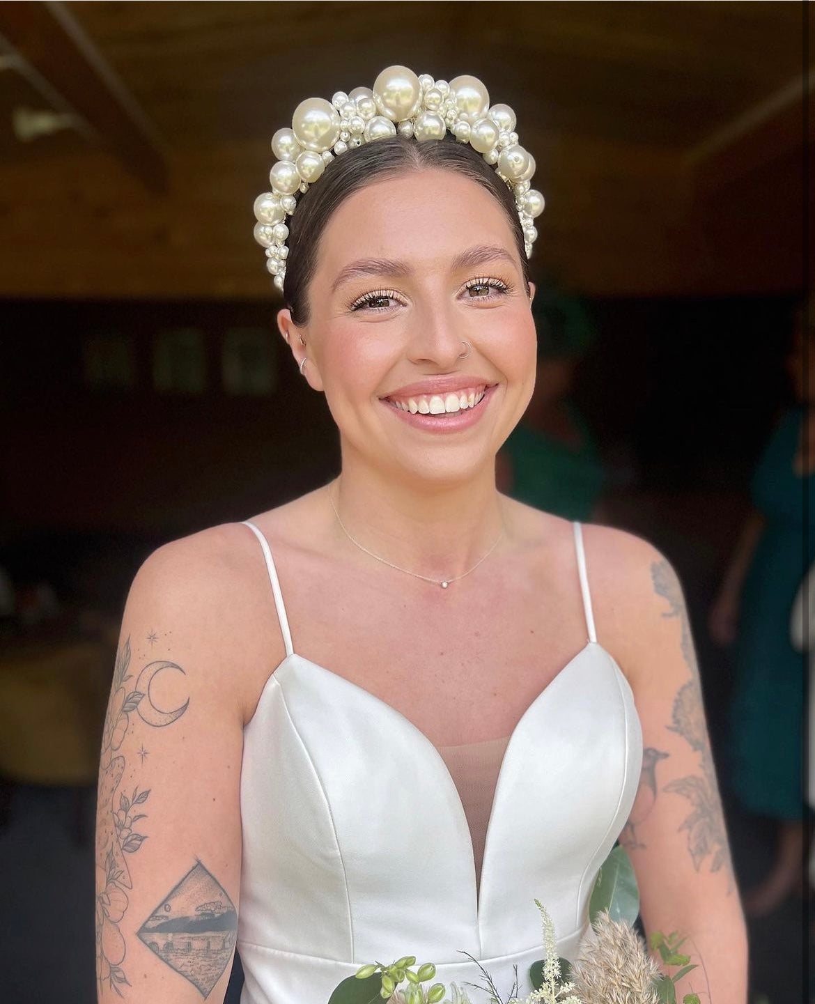 LUCINDA GRAND | Pearl Bridal Crown in a statement design