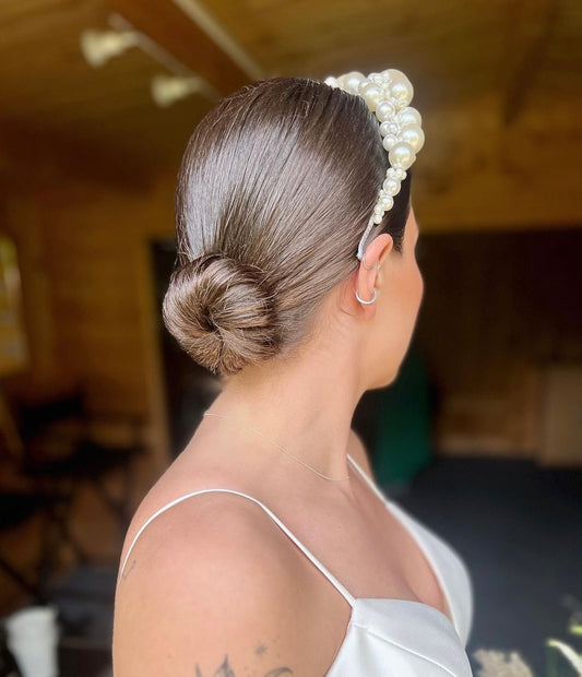 LUCINDA GRAND | Pearl Bridal Crown in a statement design