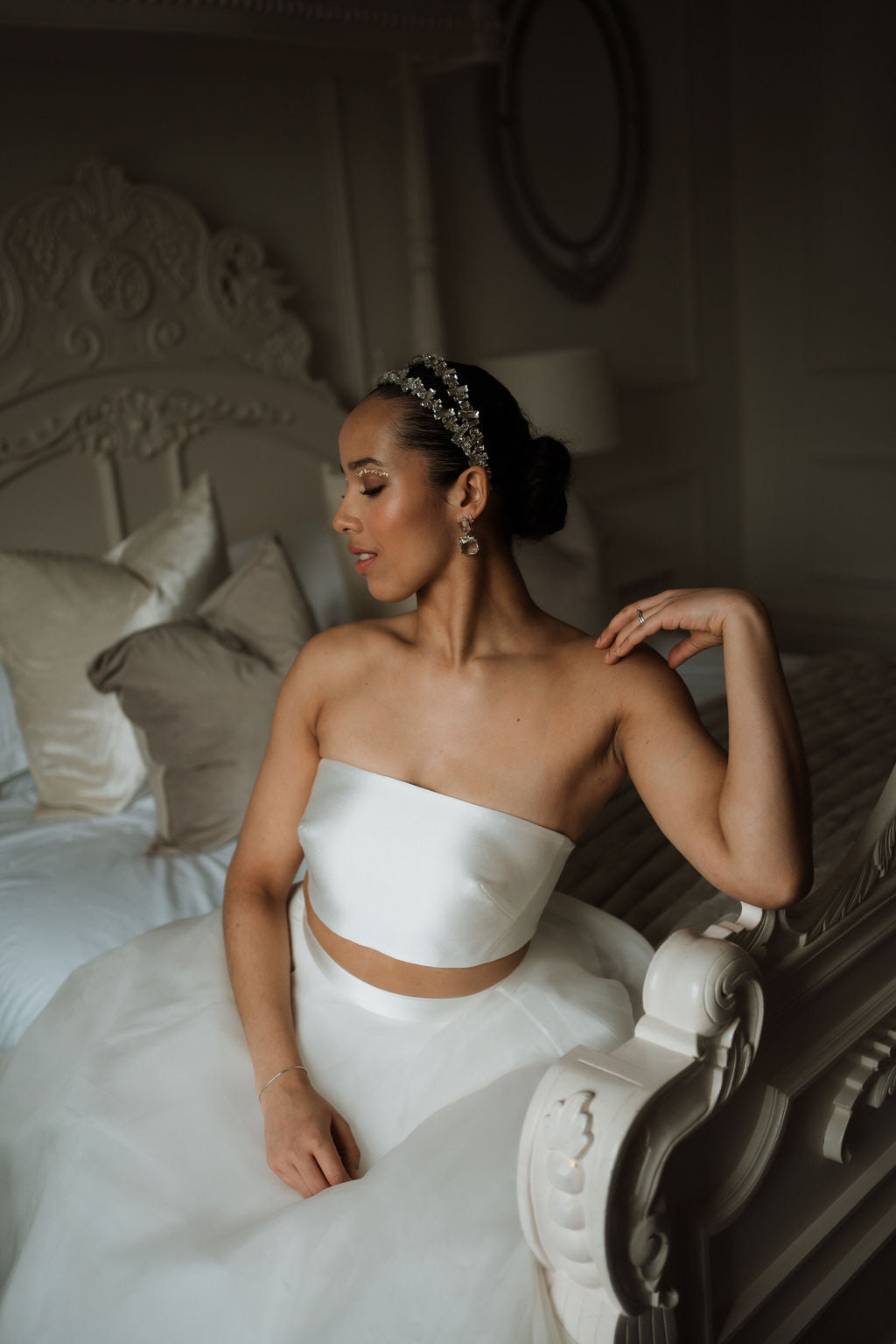 PHEONIX | Modern Bridal Headband of crystal shards