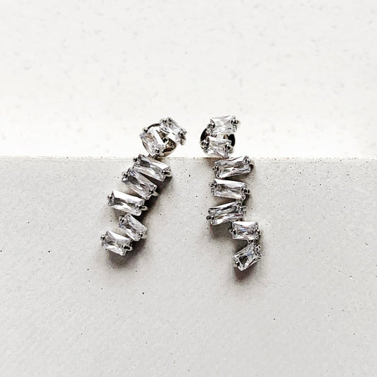 ZETTER | Simple Bridal Earrings with crystal chips