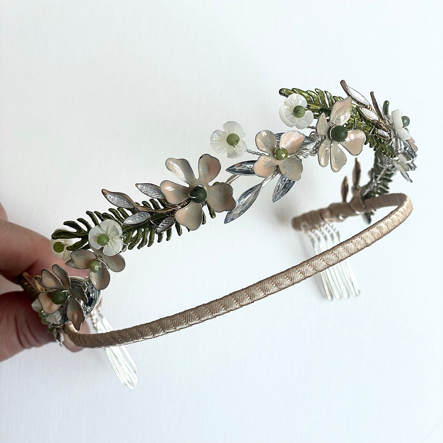 BEAU | Floral Tiara of coloured flowers and leaves