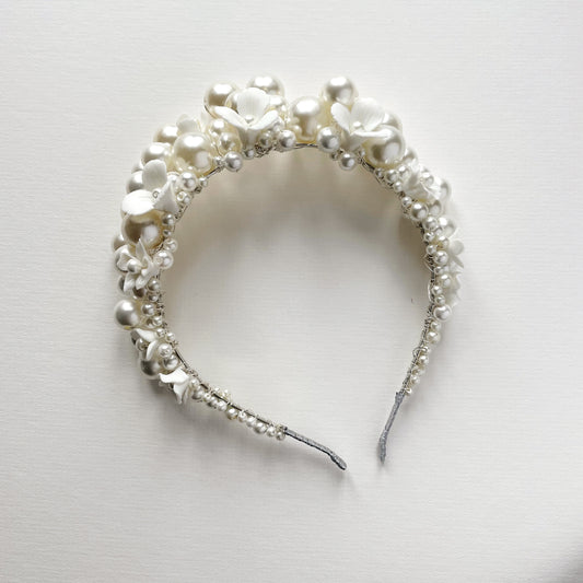 DARLA | Statement Pearl Crown of bubble pearls and flowers