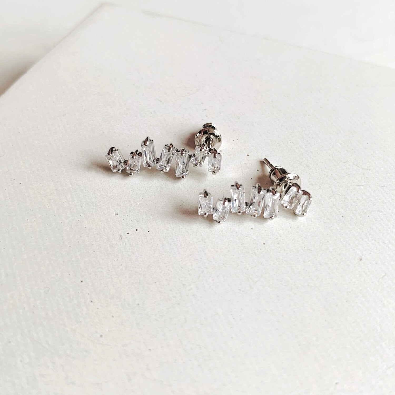 ZETTER | Simple Bridal Earrings with crystal chips