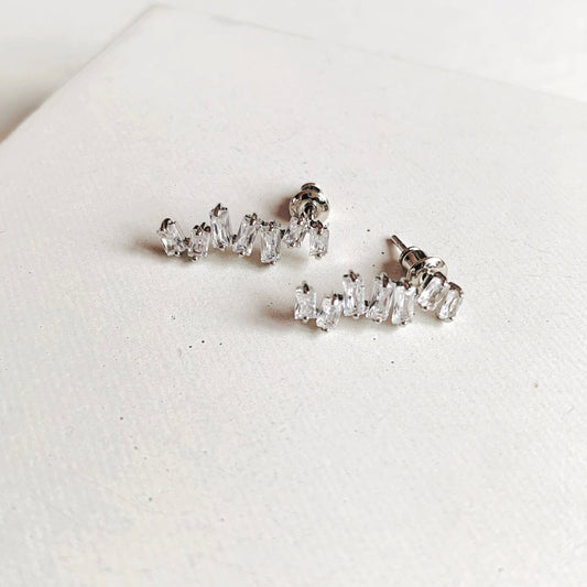 ZETTER | Simple Bridal Earrings with crystal chips