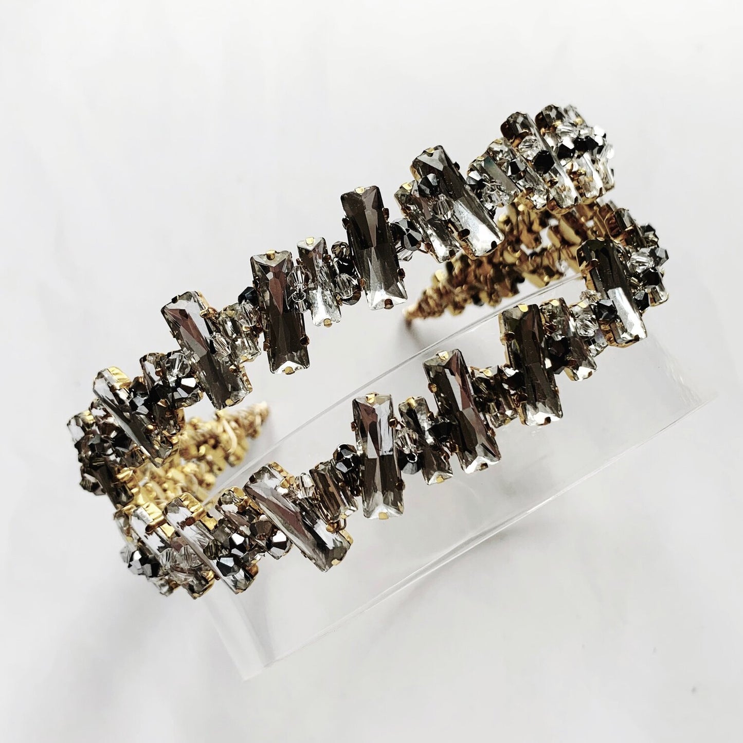 PHEONIX | Modern Bridal Headband of crystal shards 