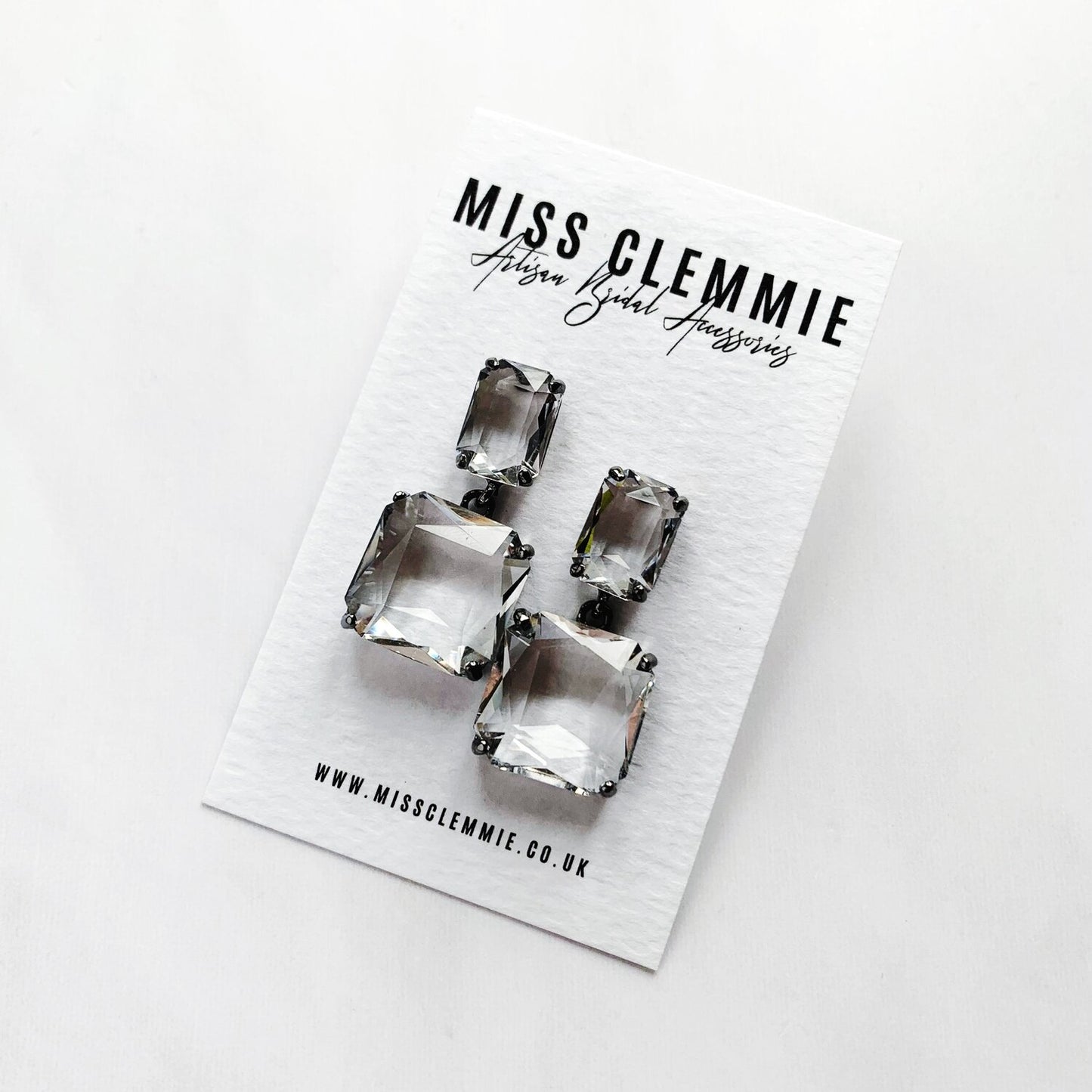 FITZROY | Statement Bridal Earrings of statement glass chips