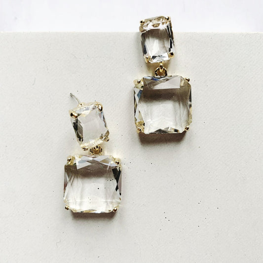 FITZROY | Statement Bridal Earrings of statement glass chips