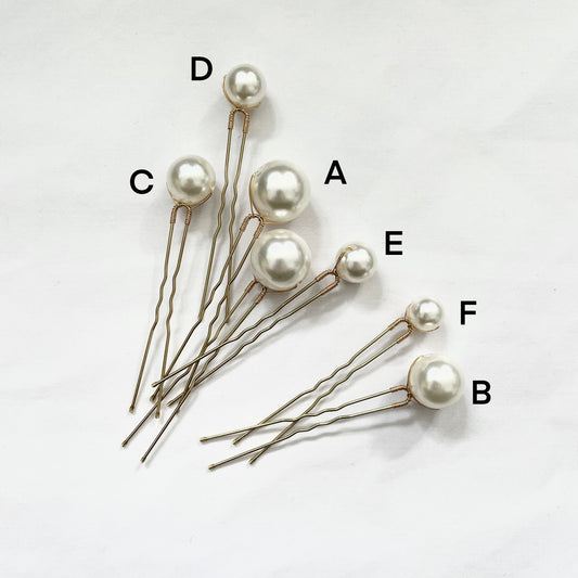 PEARLIE  | Bridal Hairpins set of seven pins with pearls