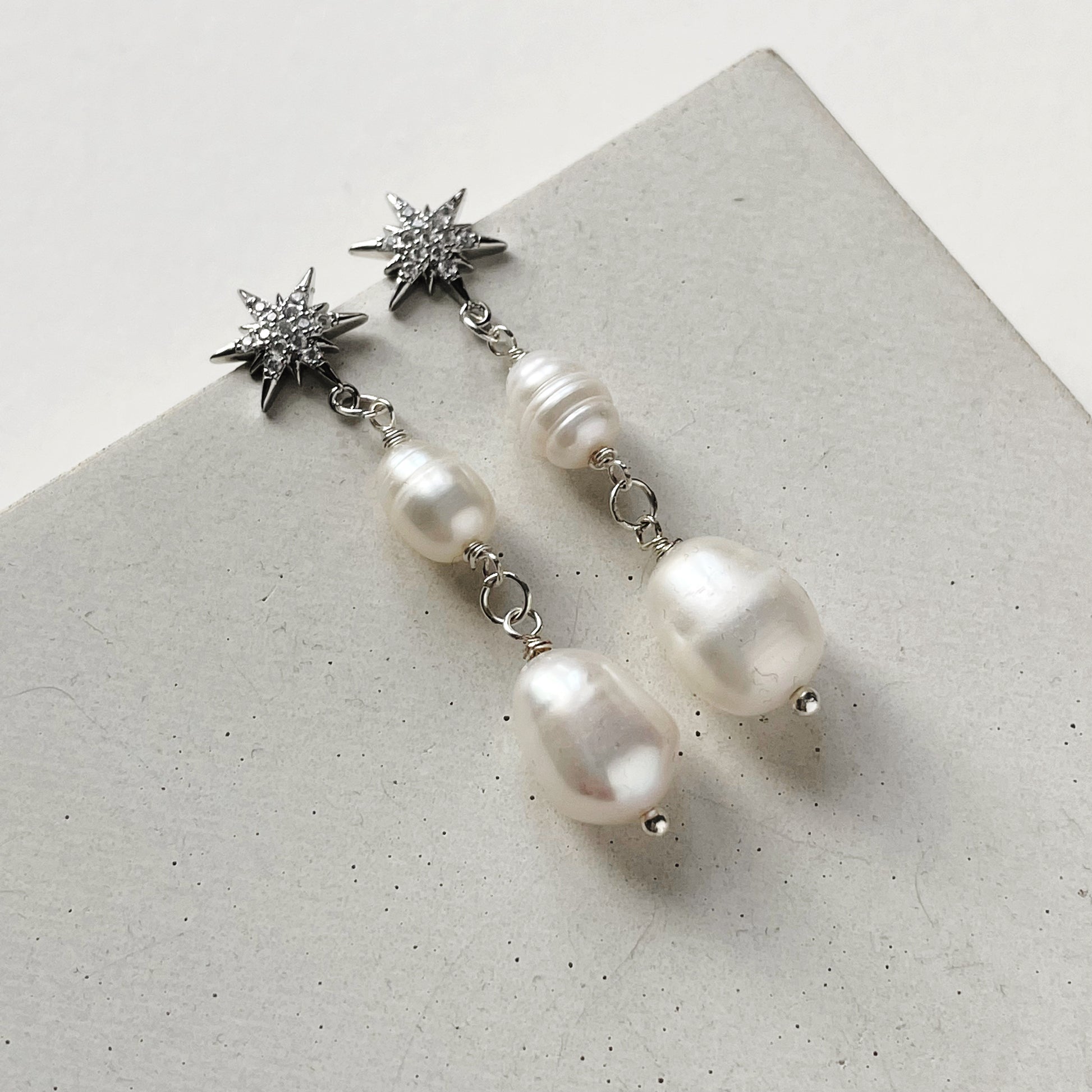 GYPSY MEDIUM | Statement Bridal Earrings of stars and pearls