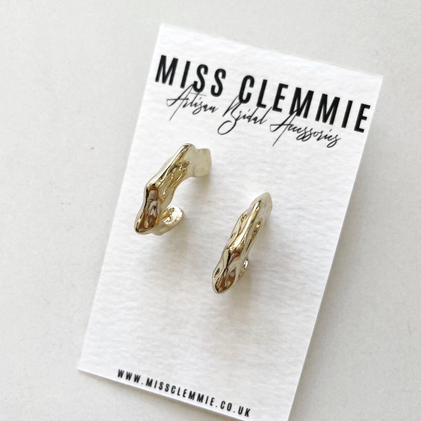BLAIR | Statement Bridal Earrings of molten gold form